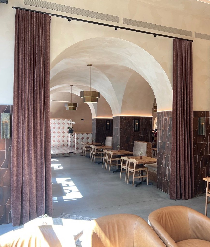 Design studio with fabric samples